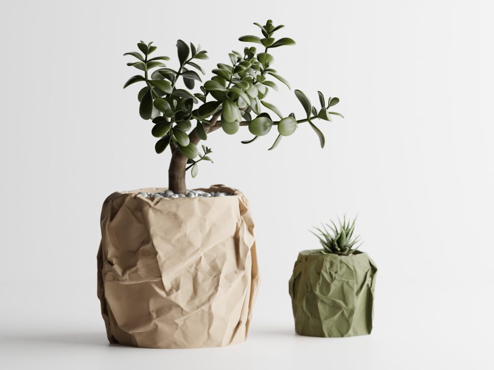 Crumpled Paper Planter