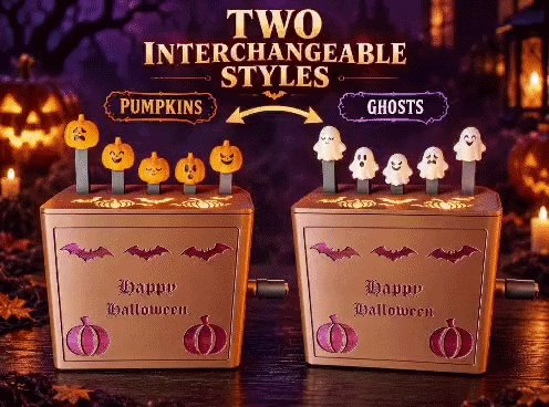 Animated pumpkin and ghost box