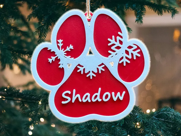 Custom Dog Paw Christmas Ornament
