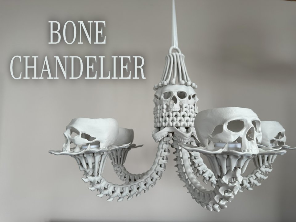 Candelabro de ossos decorativo