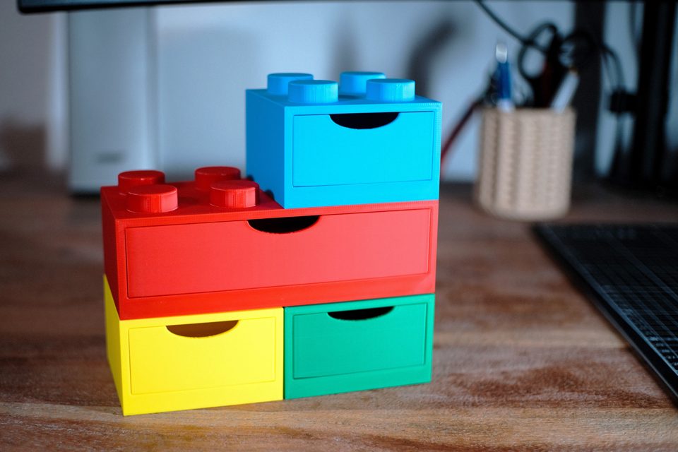Stackable Brick Desk Drawers