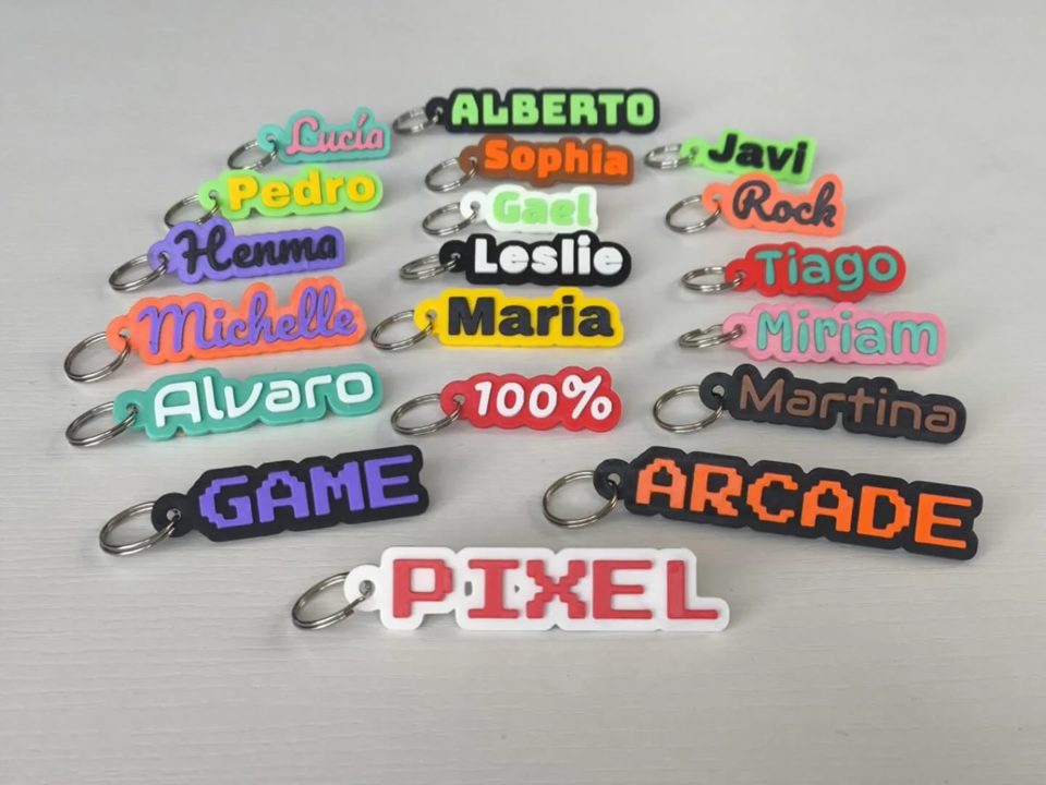 Bordered Name Keychain