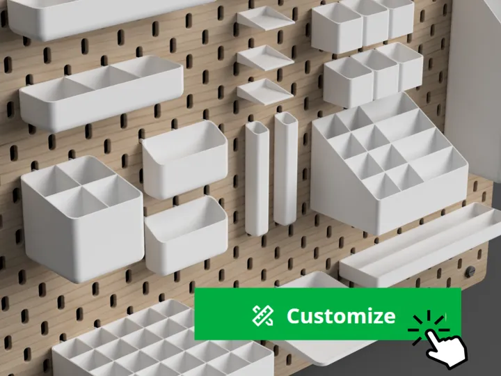 Skadis Pegboard Bins and Shelves